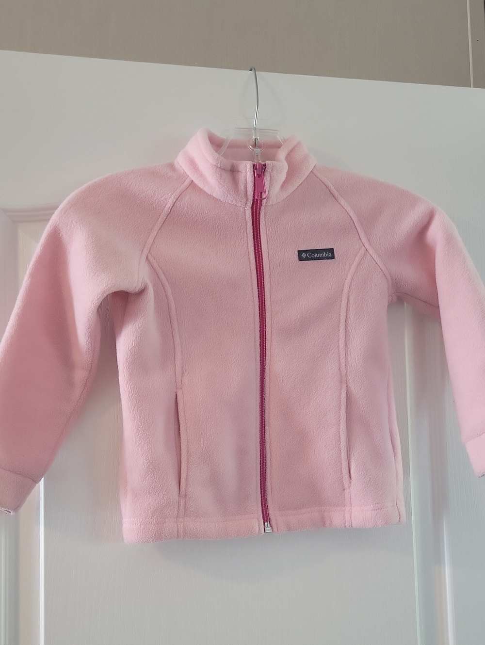 Columbia Kids Light Pink Fleece Jacket with Contrasting Zip